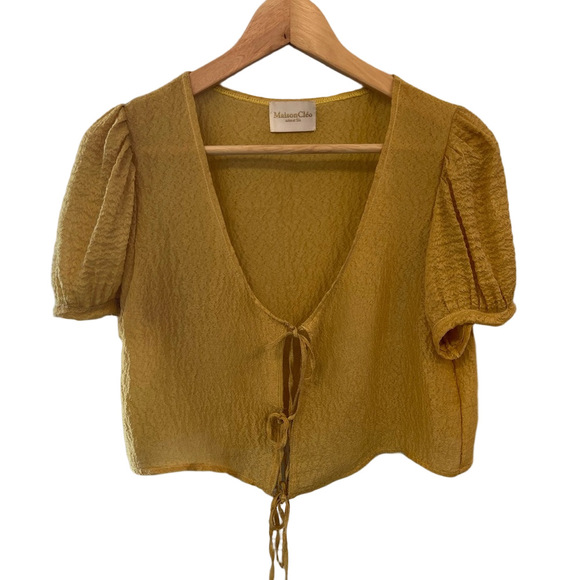 Maison Cleo made in France gold silk Annie blouse INCREDIBLY RARE - Picture 3 of 12